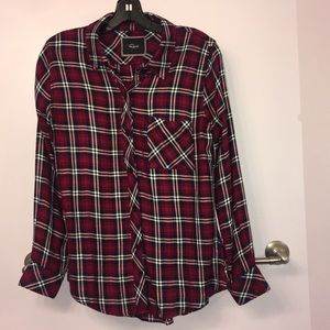 Rails tailored plaid shirt
